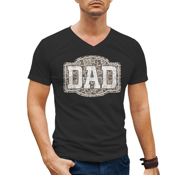 Retro Old Camo Dad Camouflage Hunting Season Father's Day Men's V-Neck T-Shirt
