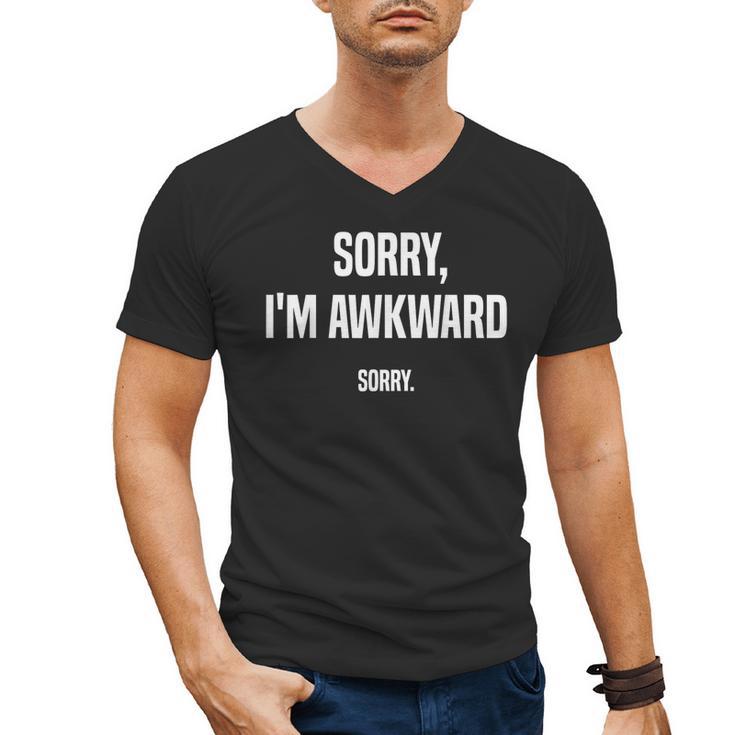 Retro Sorry I'm Awkward Sorry Introvert Awkward Men's V-Neck T-Shirt