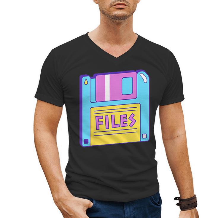Retro TechnologyOld School Floppy Nostalgia 90s Generation Men's V-Neck T-Shirt