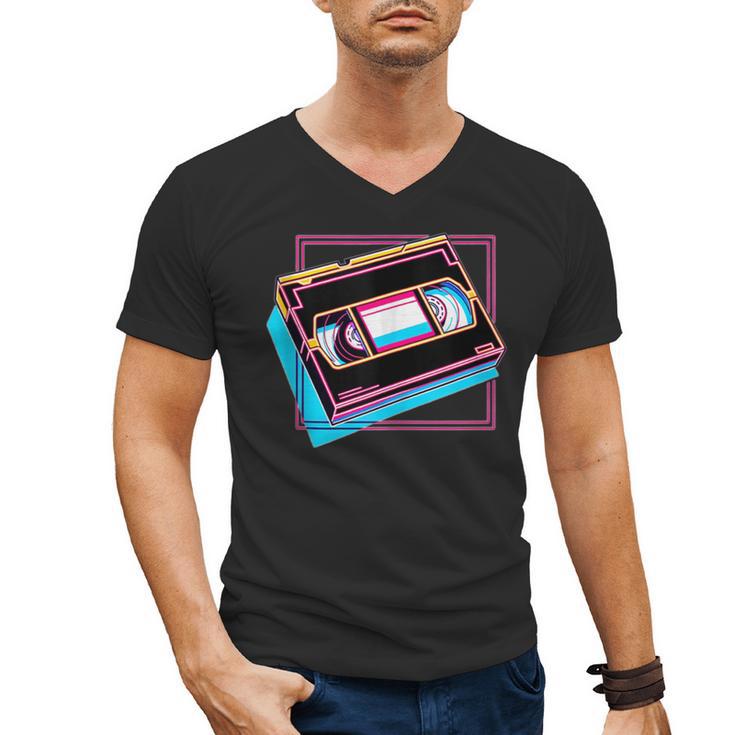 Retro VHS Vaporwave Video Cassette Nostalgia Geek Chic Men's V-Neck T-Shirt