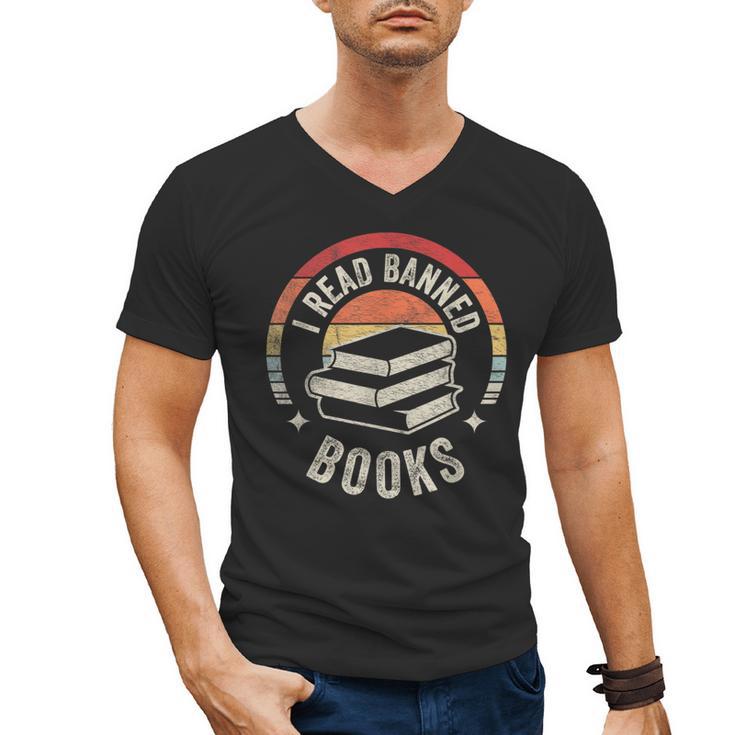 Retro Vintage Banned Books Shirt I Read Banned Books Men's V-Neck T-Shirt