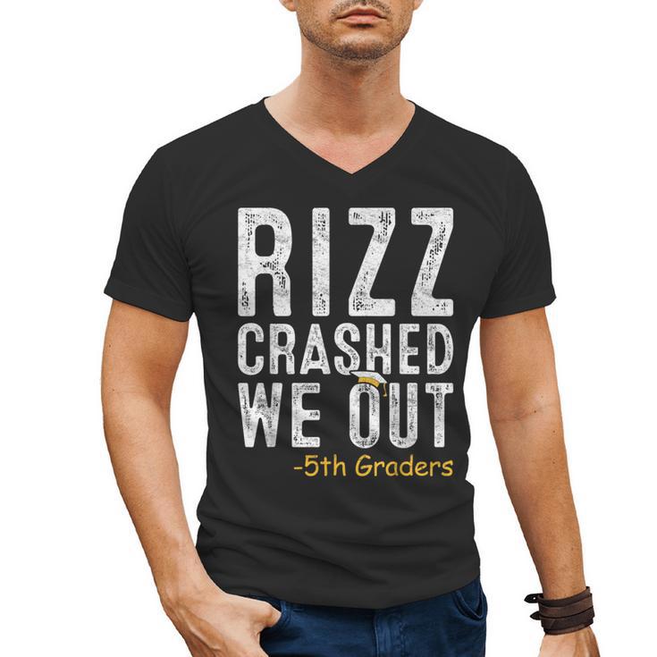 Rizz Crashed We Out 5th Grade Graduation Fifth Graders Men's V-Neck T-Shirt