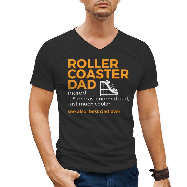 Roller Coaster Dad Definition Best Dad Ever Men's V-Neck T-Shirt