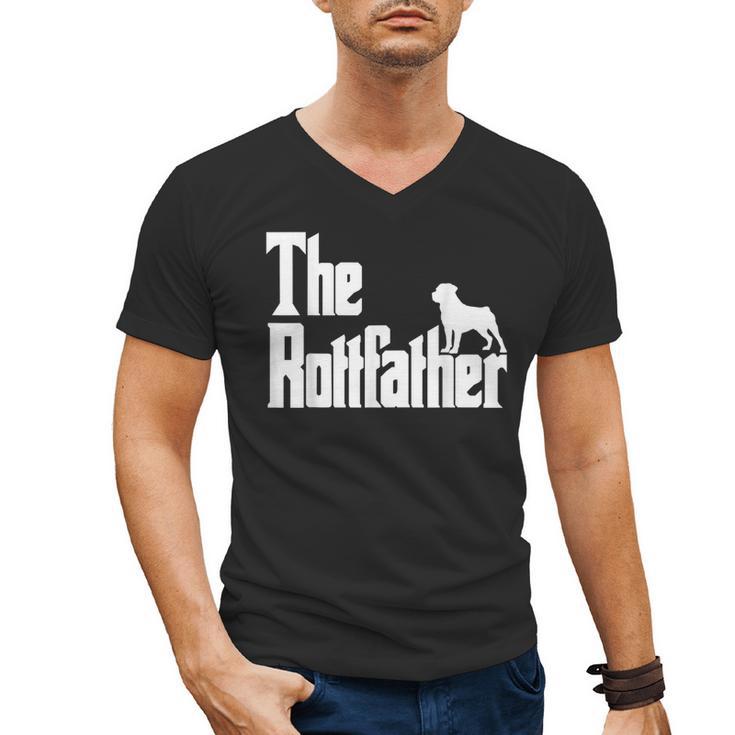 The RottFather Rottweiler Dad Shirt Men Men's V-Neck T-Shirt