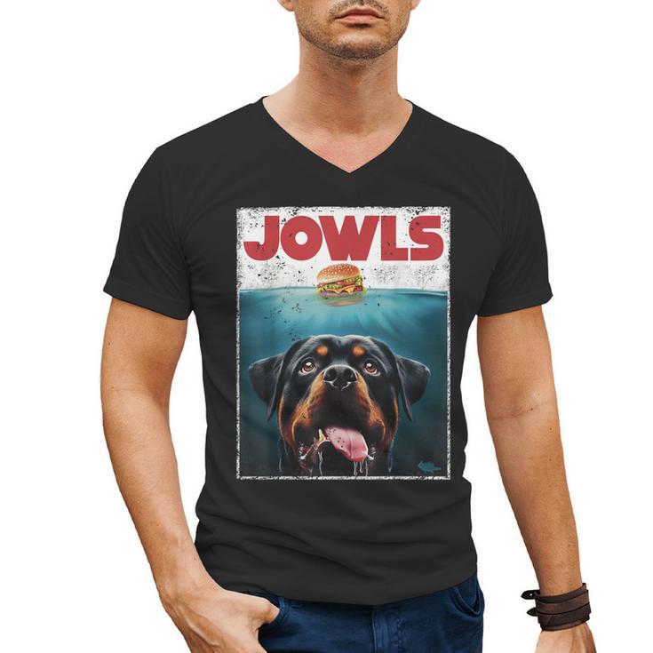 Rottie Rottweiler Jowls Burger Giant Tank Dog Mom Dad Men's V-Neck T-Shirt