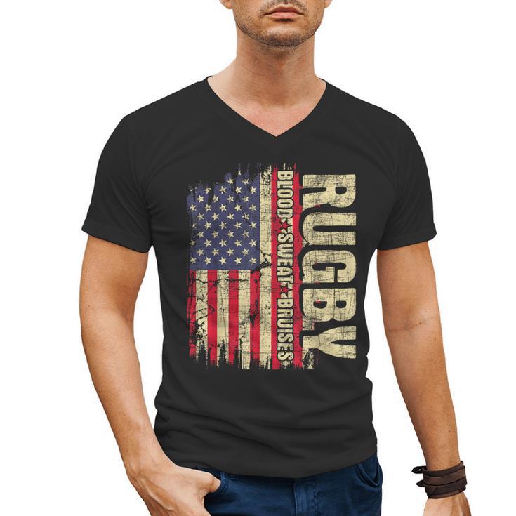 Rugby Blood Sweat Bruises Rugby Player Coach Dad Mom Men's V-Neck T-Shirt