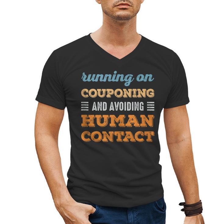 Running On Couponing Social Introvert Humor Vintage Men's V-Neck T-Shirt