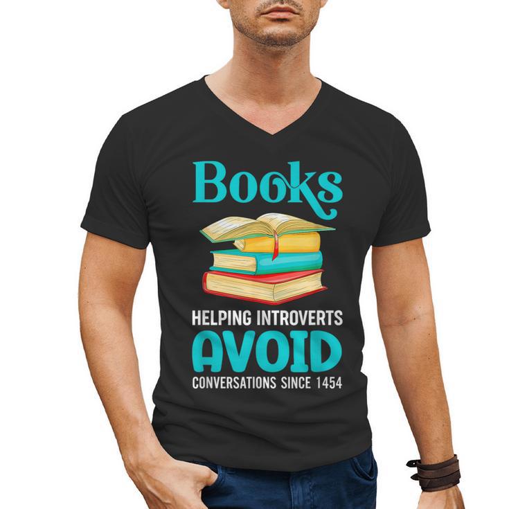 Sarcastic Books Anti Social Introvert Book Conversation Men's V-Neck T-Shirt