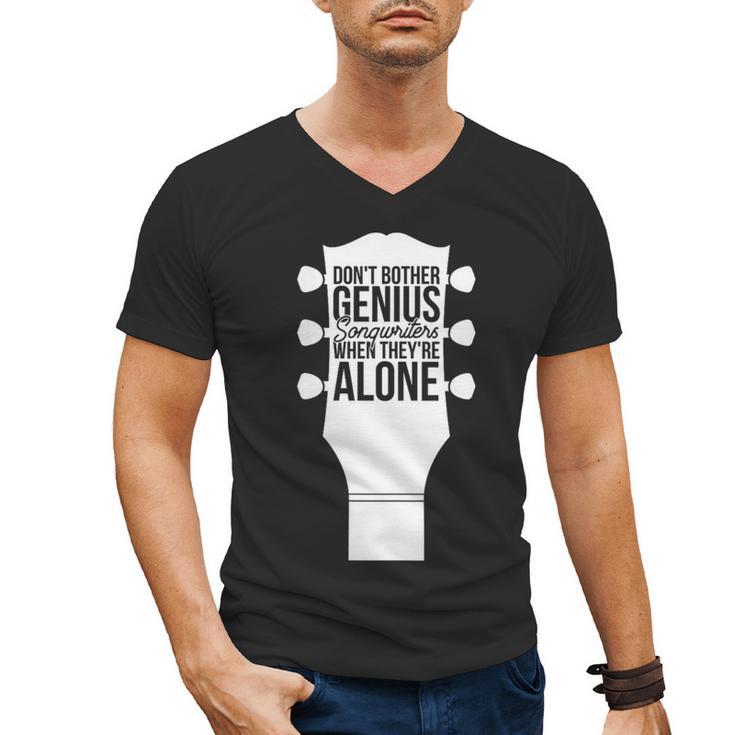 Sarcastic Jokes Genius Songwriters Are Introvert Guitarist Men's V-Neck T-Shirt