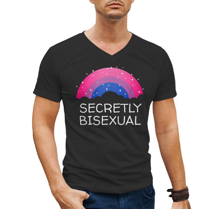 Secretly Bisexual Bi Introvert Bi Pride Antisocial LGBTQ Men's V-Neck T-Shirt