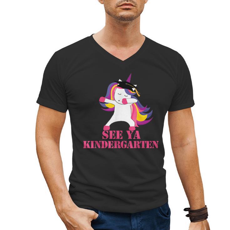 See Ya Kindergarten DABBING Unicorn Graduation Meme Men's V-Neck T-Shirt