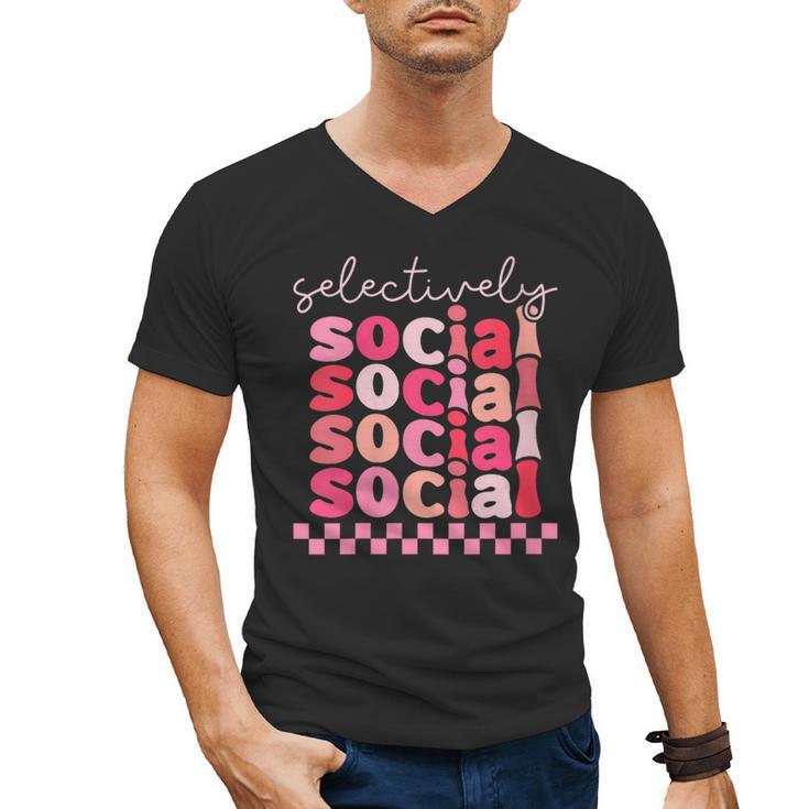 Selectively Social Sarcastic Introvert Humor Men's V-Neck T-Shirt