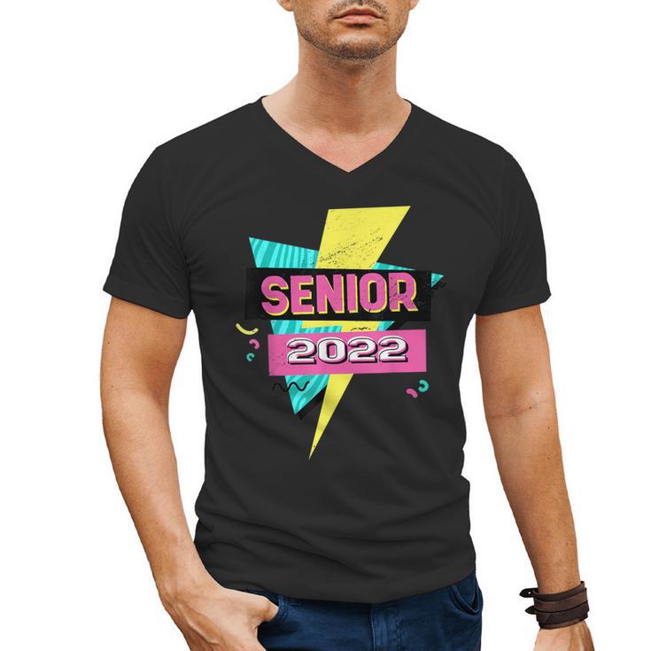 Senior 2022 Graduation Class Of 2022 Retro 90's Graduation Men's V-Neck T-Shirt