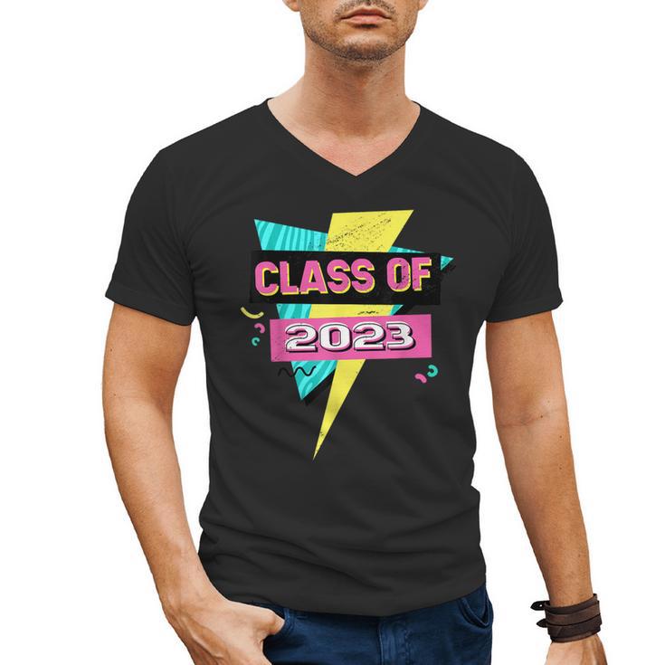 Senior 2023 Graduation Class Of 2023 Retro 90's Graduation Men's V-Neck T-Shirt