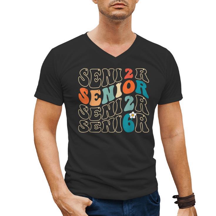 Senior 2026 Class Of 2026 Retro Groovy Graduation Grad Women Men's V-Neck T-Shirt