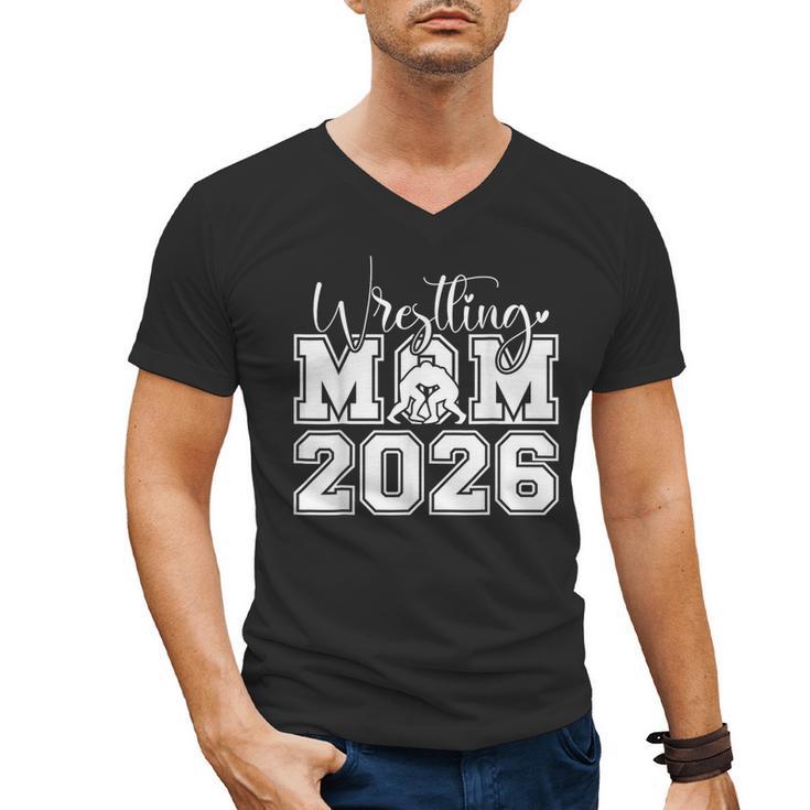 Senior 2026 Wrestling Mom Proud Senior 2026 Mom Graduation Men's V-Neck T-Shirt