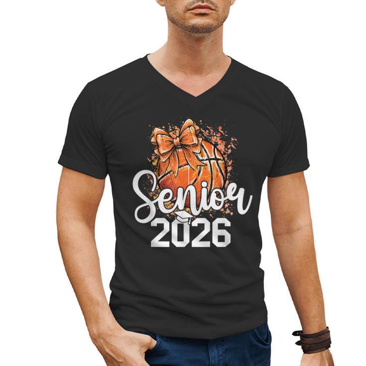 Senior Basketball Class Of 2026 Coquette Graduation Day Men's V-Neck T-Shirt