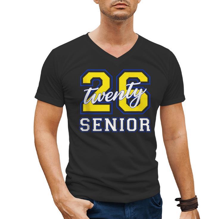 Senior Class 2026 Graduation Yellow Blue Letters Men's V-Neck T-Shirt