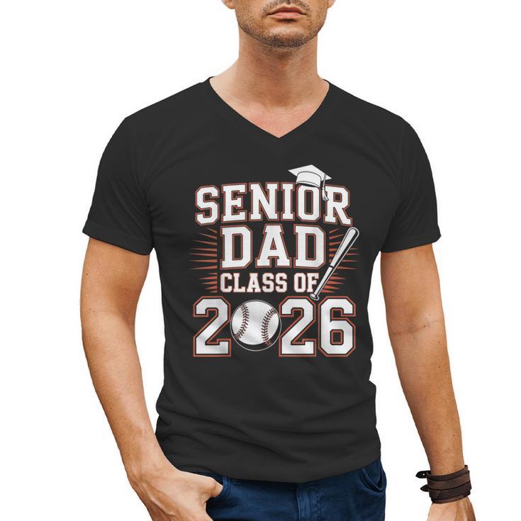 Senior Dad Class Of 2026 Graduate Baseball 2026 Graduation Men's V-Neck T-Shirt