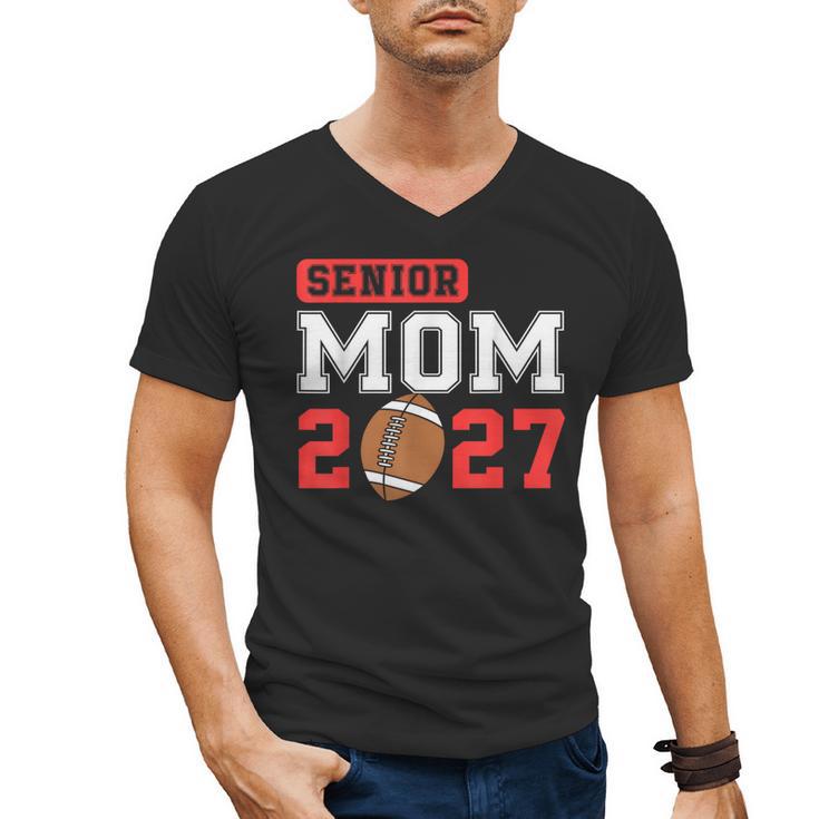 Senior Football Mom 2027 Team Class Of 2027 Graduation Mom Men's V-Neck T-Shirt