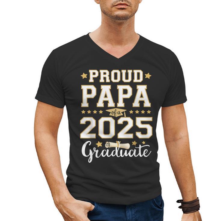 Senior Graduation Proud Papa 2025 Graduate Class Matching Men's V-Neck T-Shirt