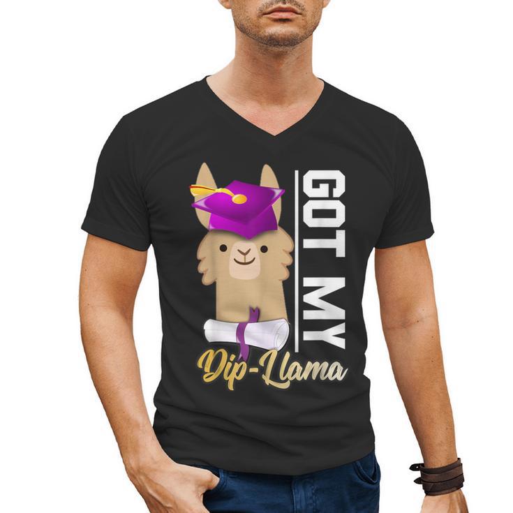 Senior Graduation TShirt 2019 Got My Diploma Llama Pun Shirt Men's V-Neck T-Shirt