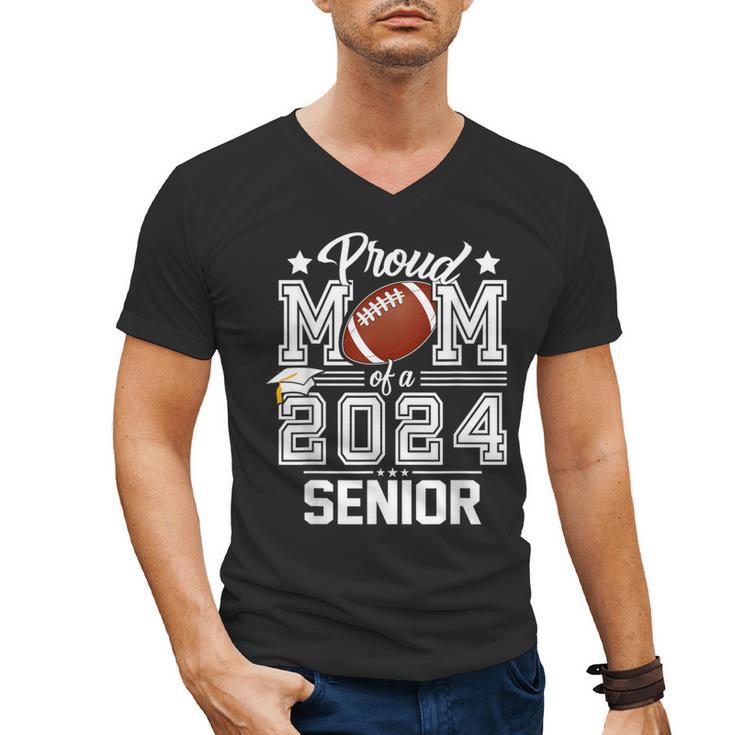 Senior Mom Class Of 2024 Football Proud Mom Graduation Men's V-Neck T-Shirt