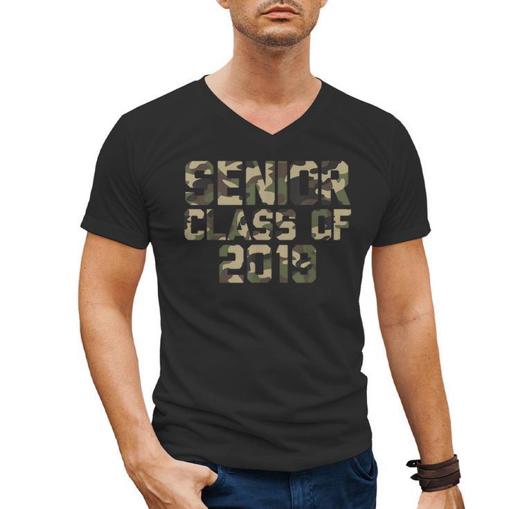 Seniors 2019 Class TShirt Camo Print T-Shirt Graduation Gift Men's V-Neck T-Shirt