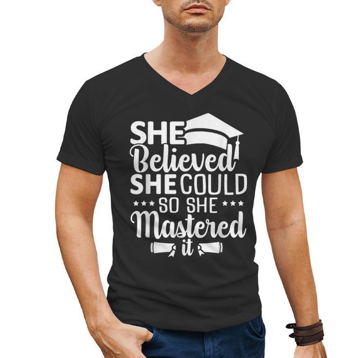 She Believed She Could So She Mastered It Graduation 2023 Men's V-Neck T-Shirt