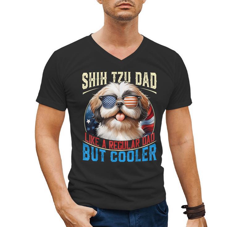 Shih Tzu Dad Like A Regular Dad But Cooler Dog Father's Day Men's V-Neck T-Shirt
