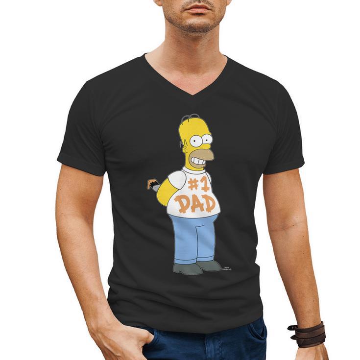 The Simpsons Homer Number 1 Dad Father's Day V2 Men's V-Neck T-Shirt