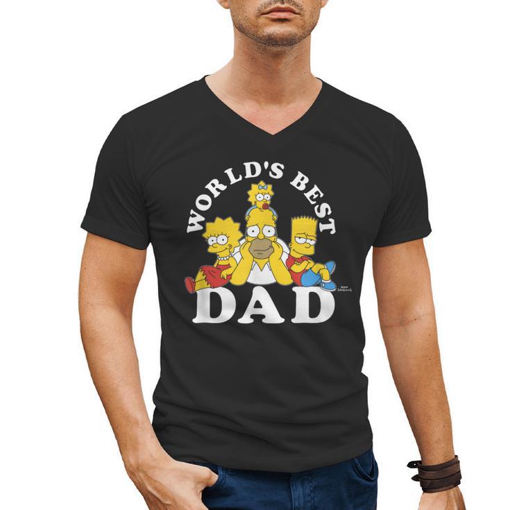 The Simpsons World's Best Dad Father's Day Group V2 Small Men's V-Neck T-Shirt