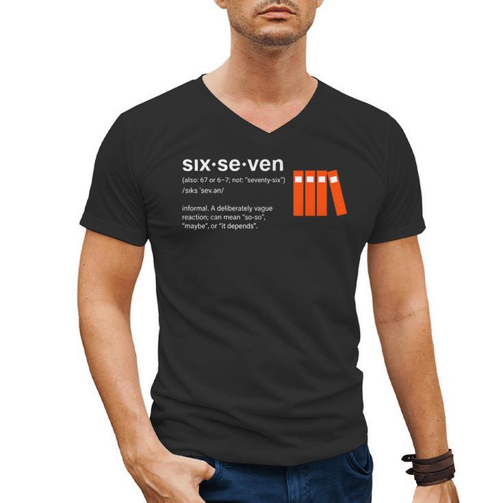 Six Seven Meme Reading Book Lover 6-7 67 Definition Men's V-Neck T-Shirt