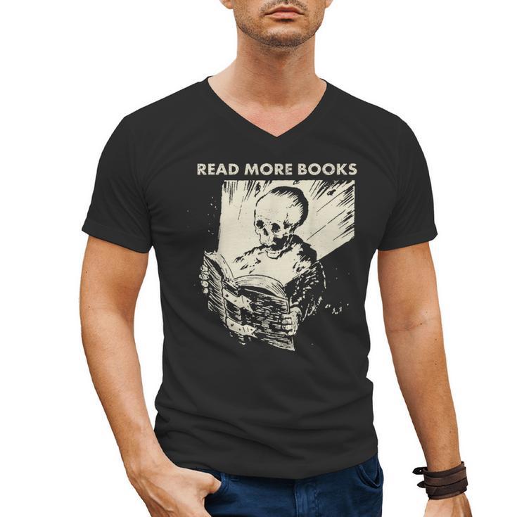 Skeleton Read More Books Men's V-Neck T-Shirt