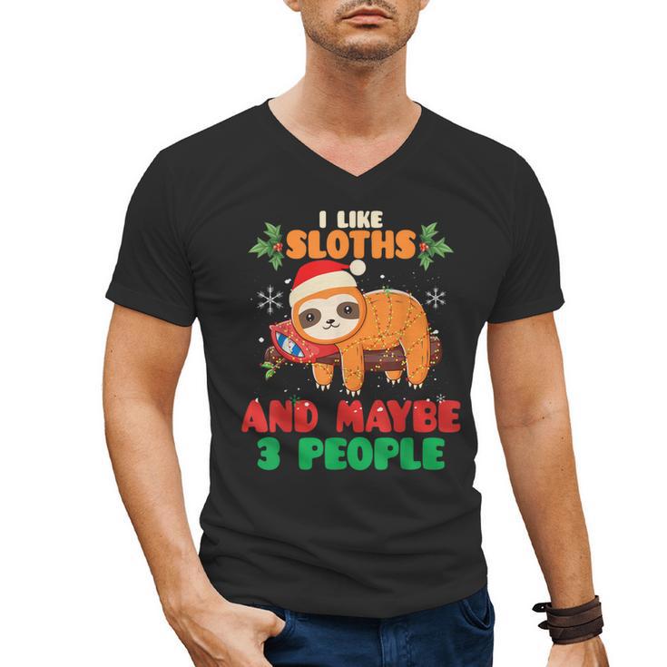 Sloth For Sloth Lover Men Women Kids Introverts Men's V-Neck T-Shirt