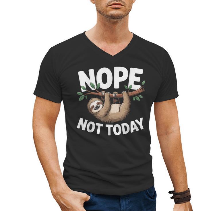 Sloth Shirts Cute Introvert Nope Not Today Sloth Men's V-Neck T-Shirt