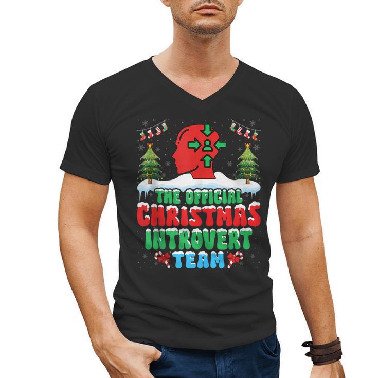 Snow Christmas Introvert Team Introverted Introvert Xmas Men's V-Neck T-Shirt