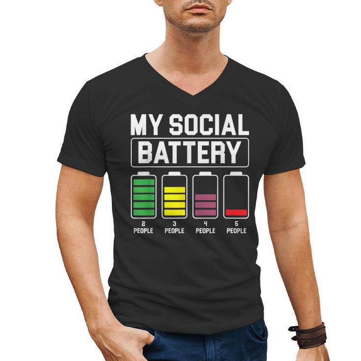My Social Battery Introverted Low Energy Antisocial Men's V-Neck T-Shirt