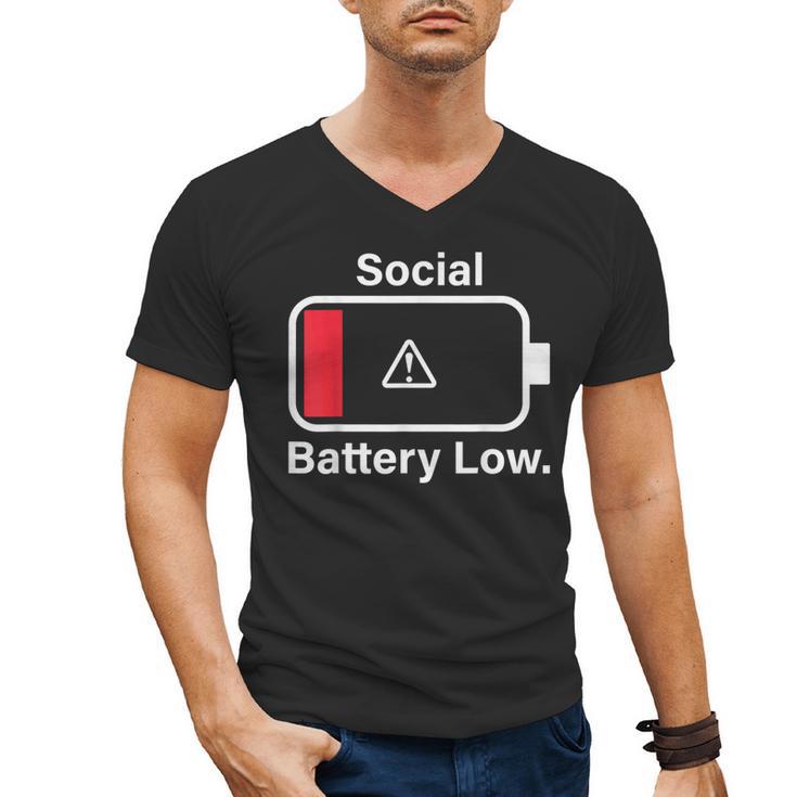 Social Battery Low Anti-Social Introvert Men's V-Neck T-Shirt