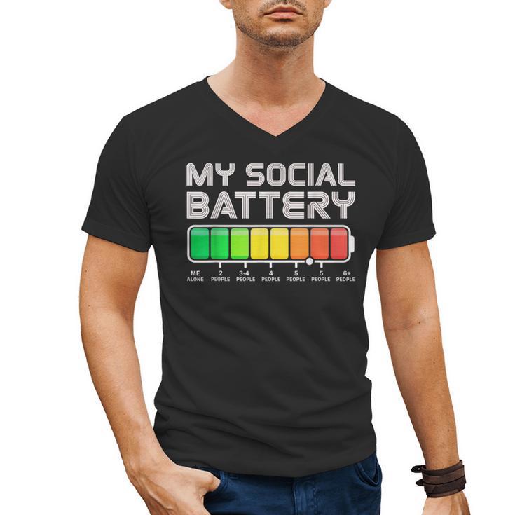Social Battery Low Energy Antisocial Introvert Men's V-Neck T-Shirt