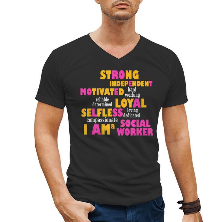 Social Worker T Shirt Graduation Social Work Month Men's V-Neck T-Shirt
