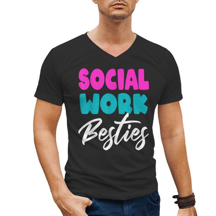 Social Worker Work Coworkers Best Friend Graduation MSW Men's V-Neck T-Shirt