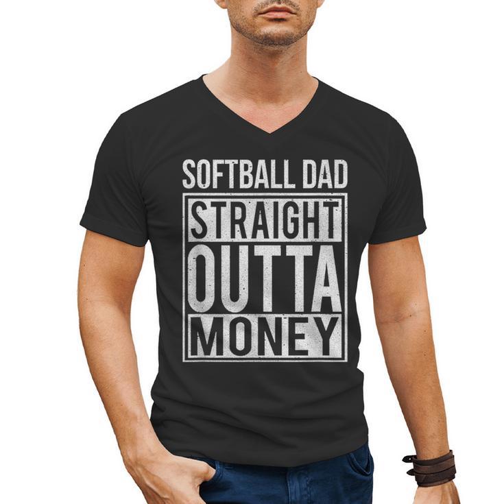 Softball Dad Straight Outta Money I Pitch T-Shirt Men's V-Neck T-Shirt