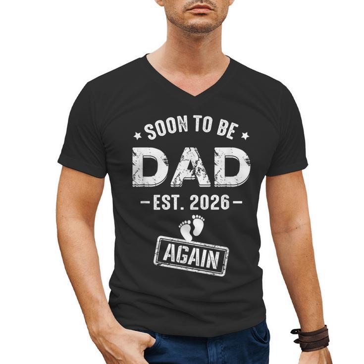Soon To Be Dad Again Promoted To Dad Again 2026 Men's V-Neck T-Shirt