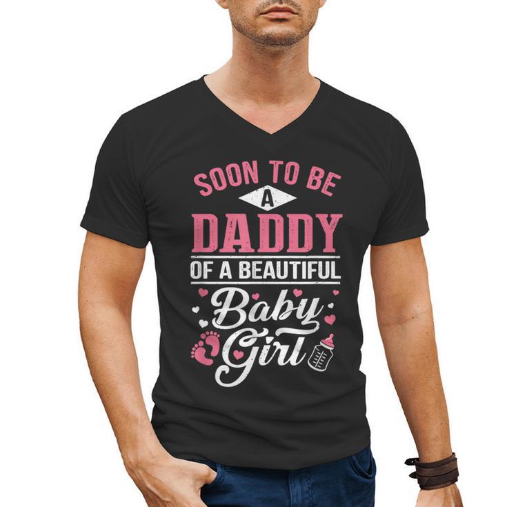 Soon To Be A Daddy Of A Beautiful Baby Girl New Dad T-Shirt Men's V-Neck T-Shirt