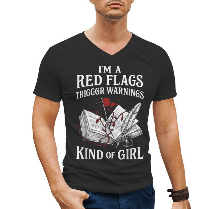 Spicy Book Reader Morally Gray Dark Romance Bookish Men's V-Neck T-Shirt