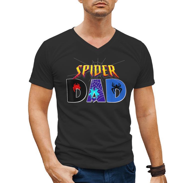 Spider Dad Shirt Birthday Fathers Day Halloween Costumes Pjs Men's V-Neck T-Shirt