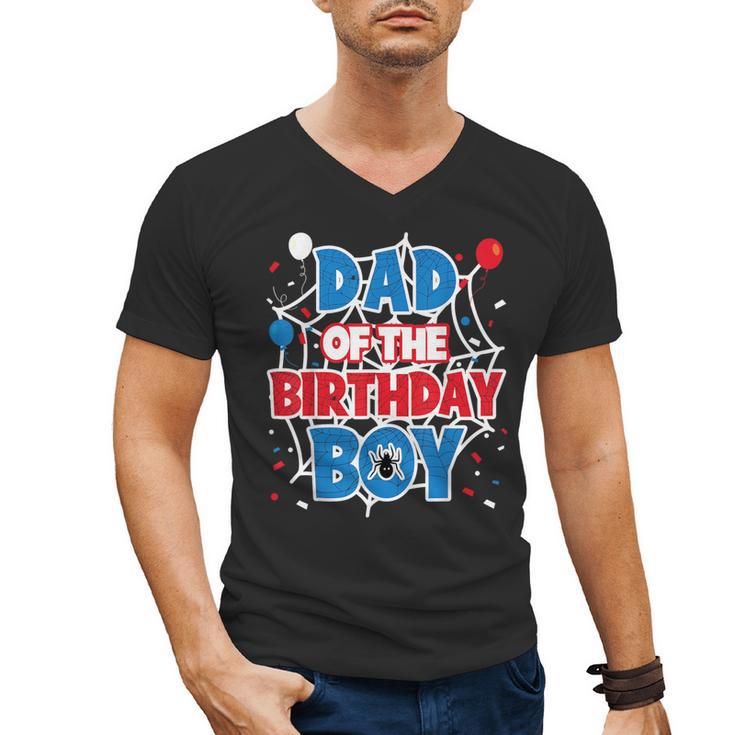 Spider Web Dad Of The Birthday Boy Men's V-Neck T-Shirt