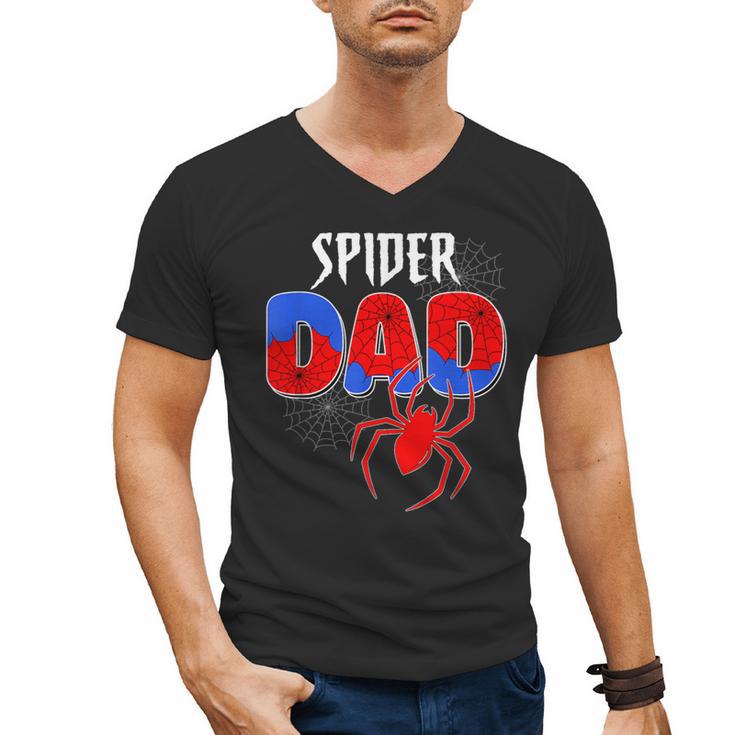 Spiders Dad Matching Family Birthday Father's Day Men's V-Neck T-Shirt