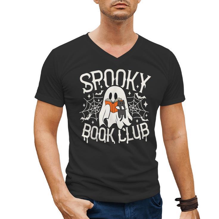 Spooky Book Club Cute Ghost Reading Book Halloween Costume Men's V-Neck T-Shirt